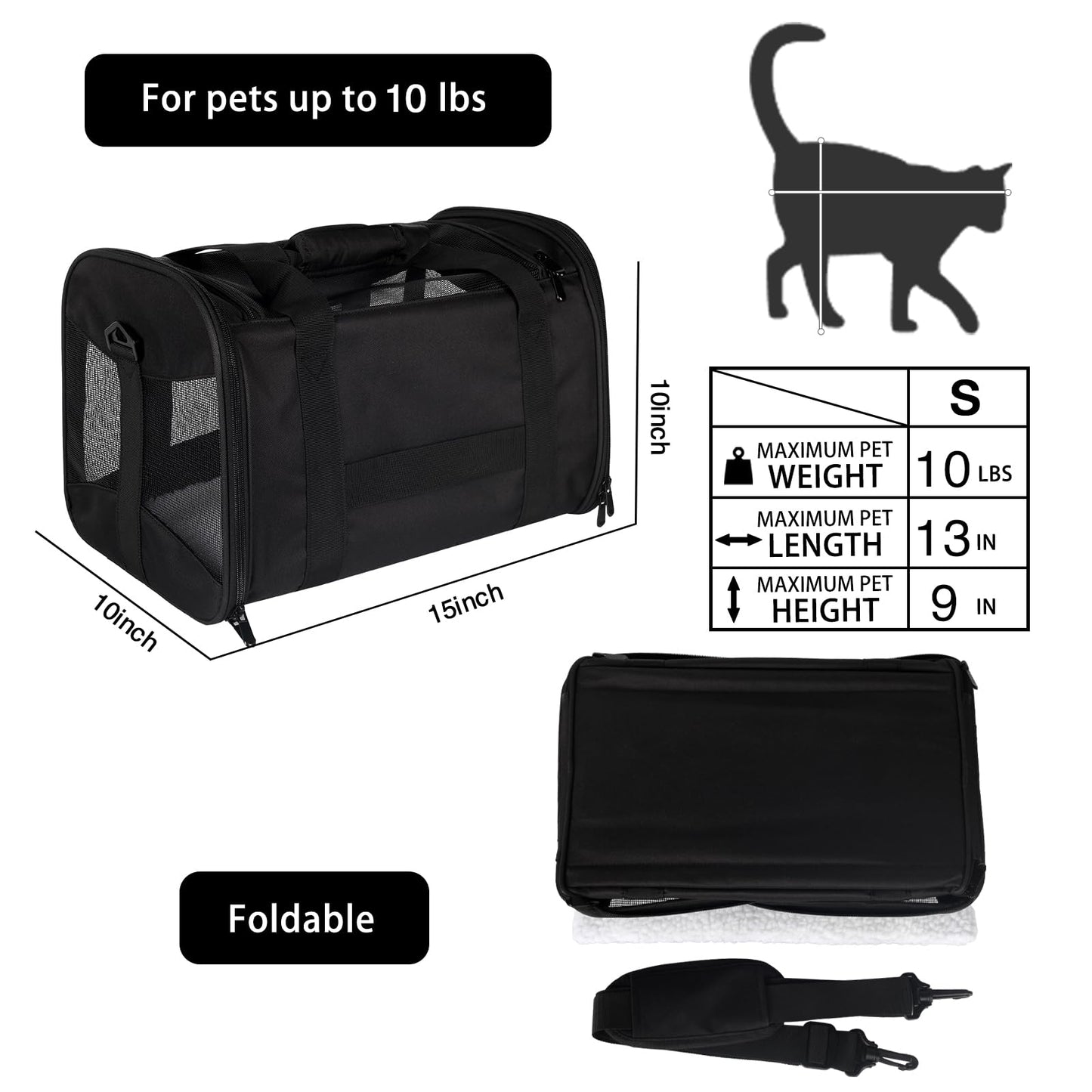 Airline Approved Soft Pet Carrier for Cats & Small Dogs