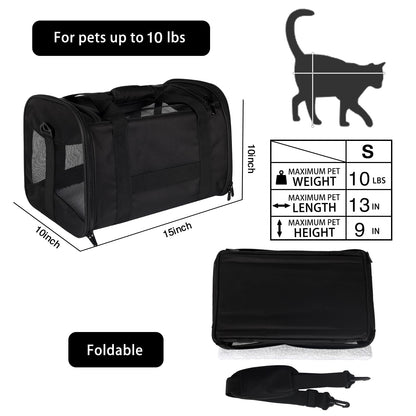 Airline Approved Soft Pet Carrier for Cats & Small Dogs