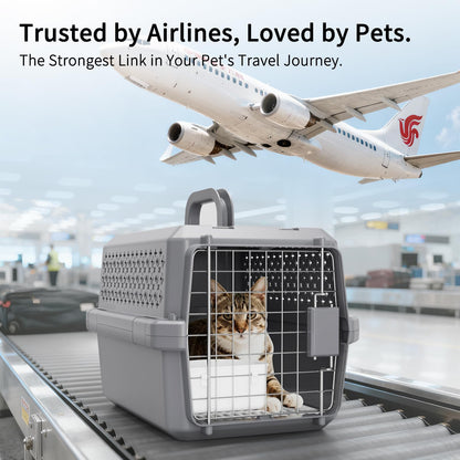 Rolling Hard Sided Pet Carrier with Wheels for Dogs & Cats