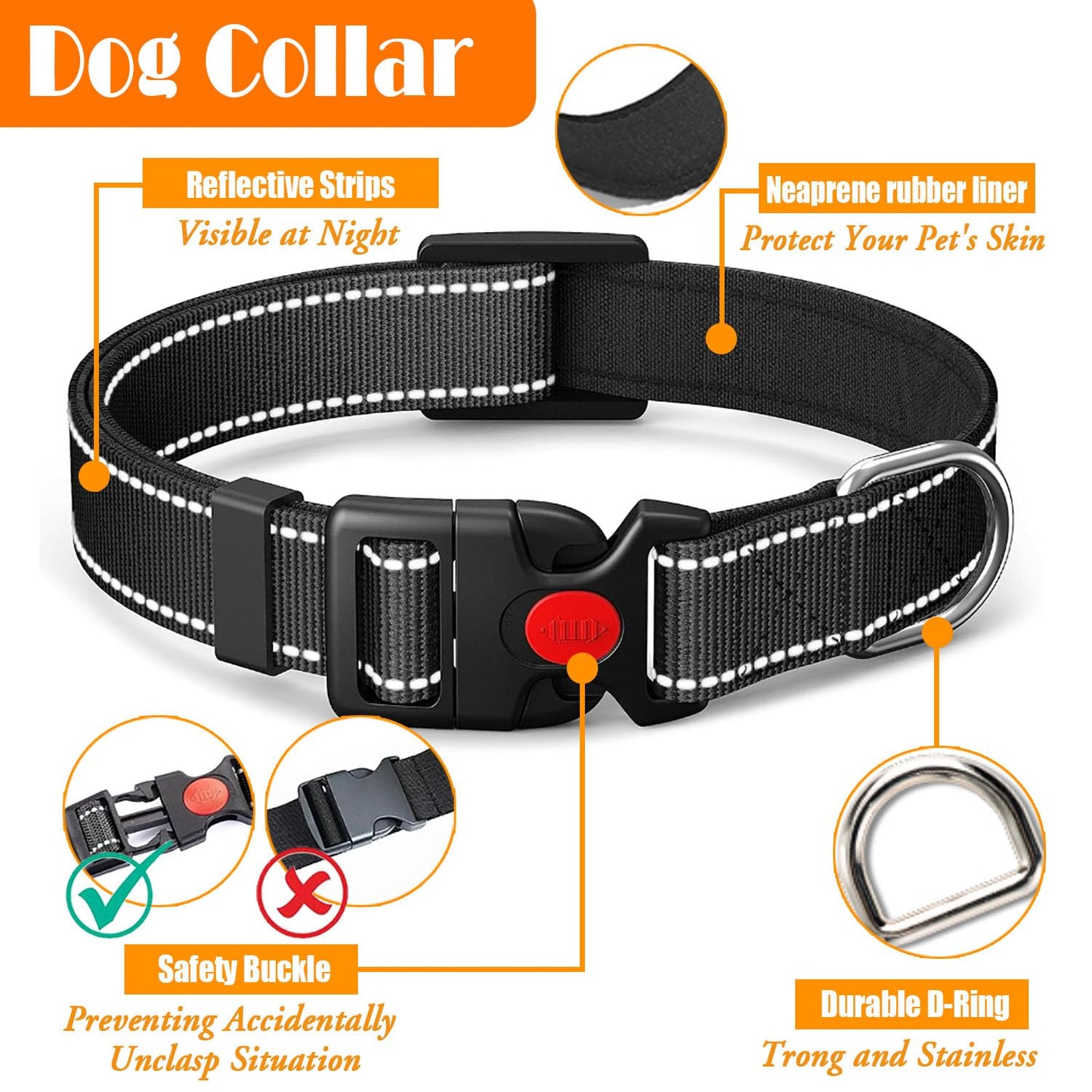 No Pull Dog Harness Set with Leash and Collar