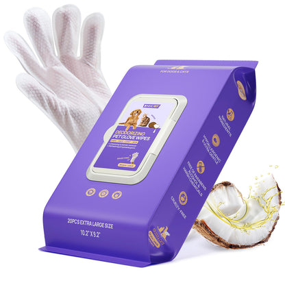 Pet Grooming Glove Wipes for Cleaning & Freshening
