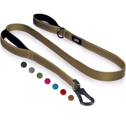 Reflective Dual Handle Dog Leash for Walking Control