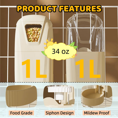 Automatic Gravity Feeder & Water Dispenser for Small Pets