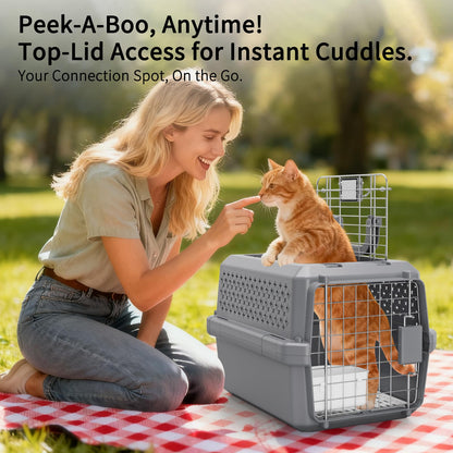 Rolling Hard Sided Pet Carrier with Wheels for Dogs & Cats