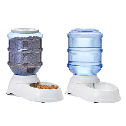 Gravity Pet Food Feeder & Water Dispenser Station Set
