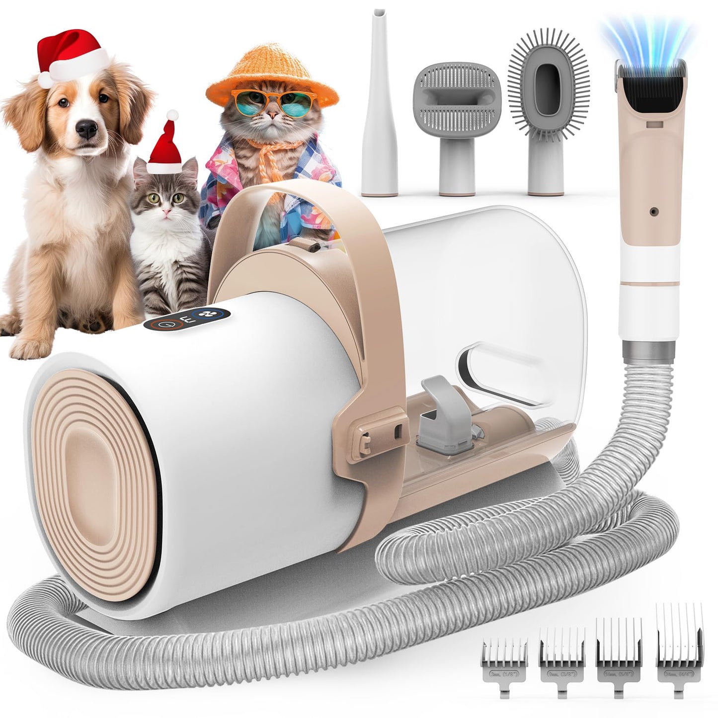 Low Noise Dog Grooming Vacuum Kit with Clipper