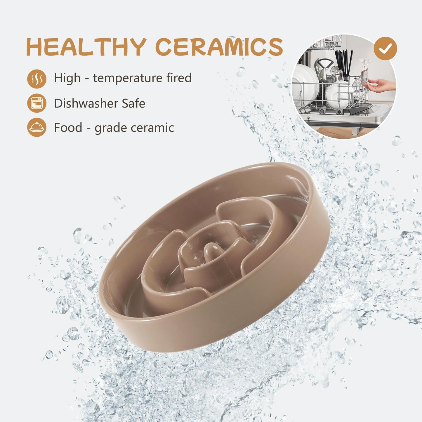 Ceramic Slow Feeder Bowl for Dogs & Cats