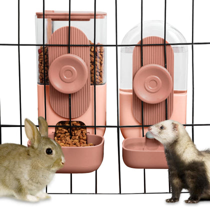 Hanging Gravity Feeder & Water Dispenser Set for Small Pets