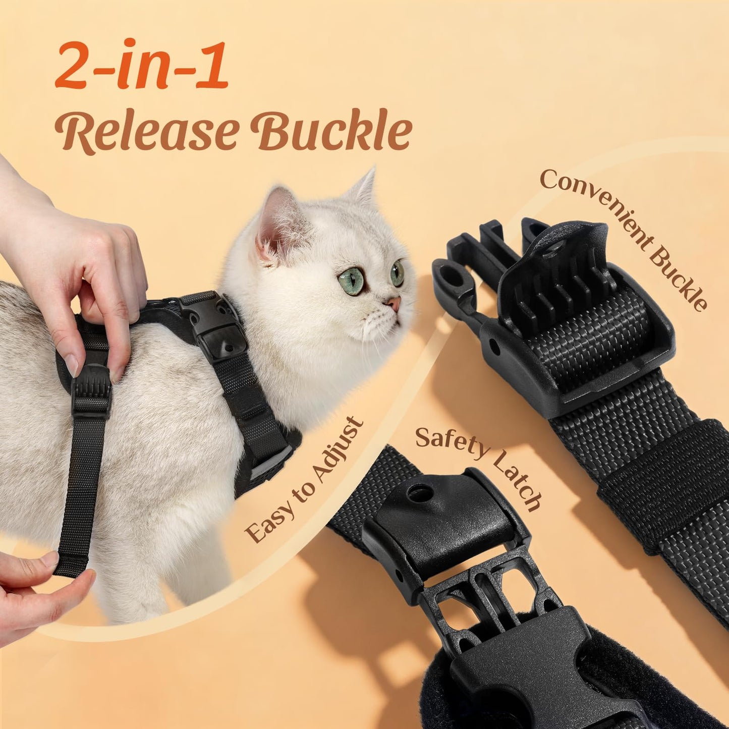 Cat Harness and Leash Set with Quick Release