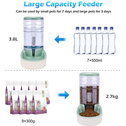 Gravity Pet Feeder & Water Dispenser Set for Dogs & Cats