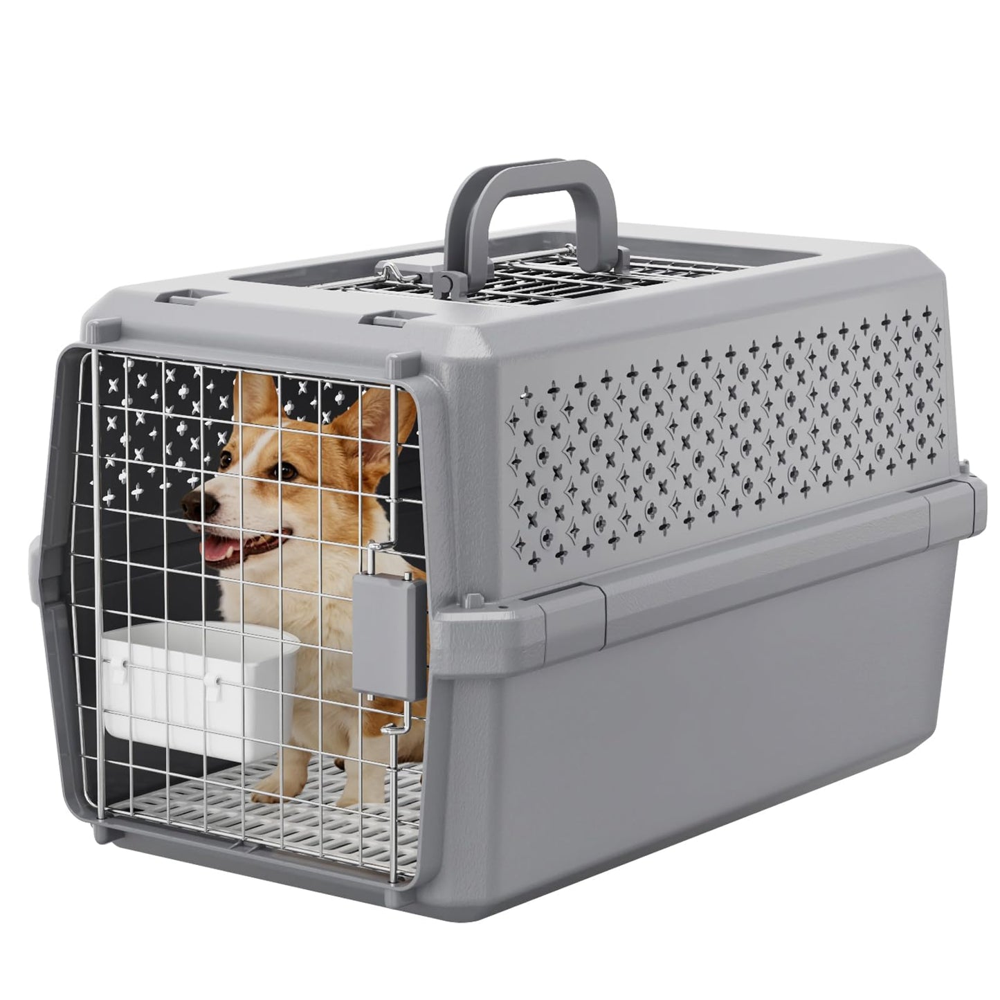 Rolling Hard Sided Pet Carrier with Wheels for Dogs & Cats