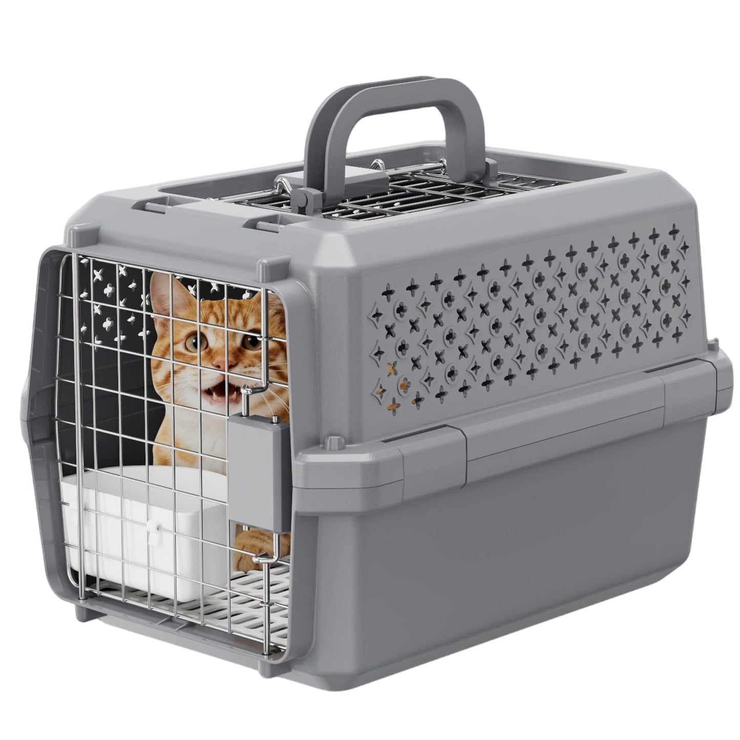 Rolling Hard Sided Pet Carrier with Wheels for Dogs & Cats