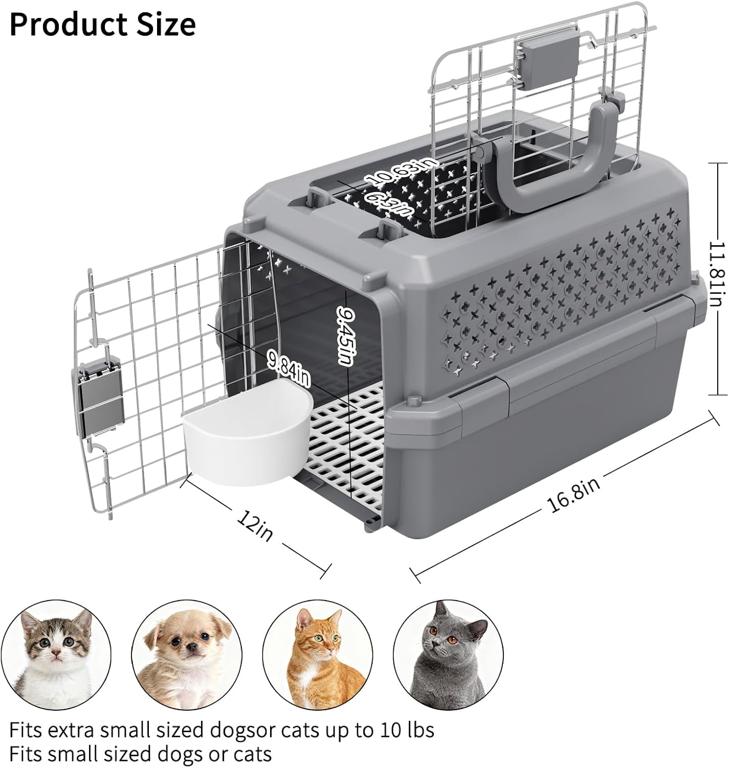 Rolling Hard Sided Pet Carrier with Wheels for Dogs & Cats
