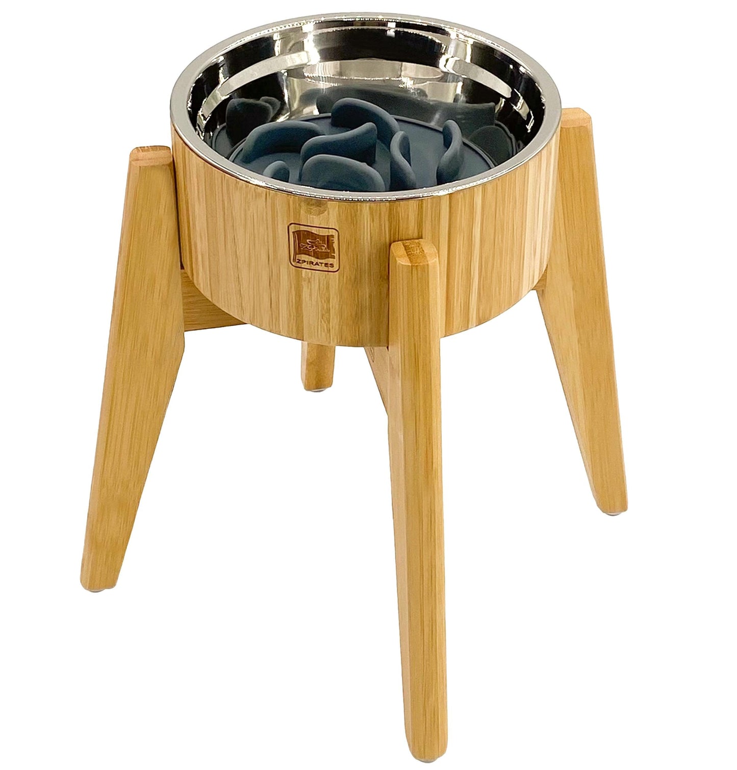 Raised Bamboo Dog Bowl Set for Elevated Feeding