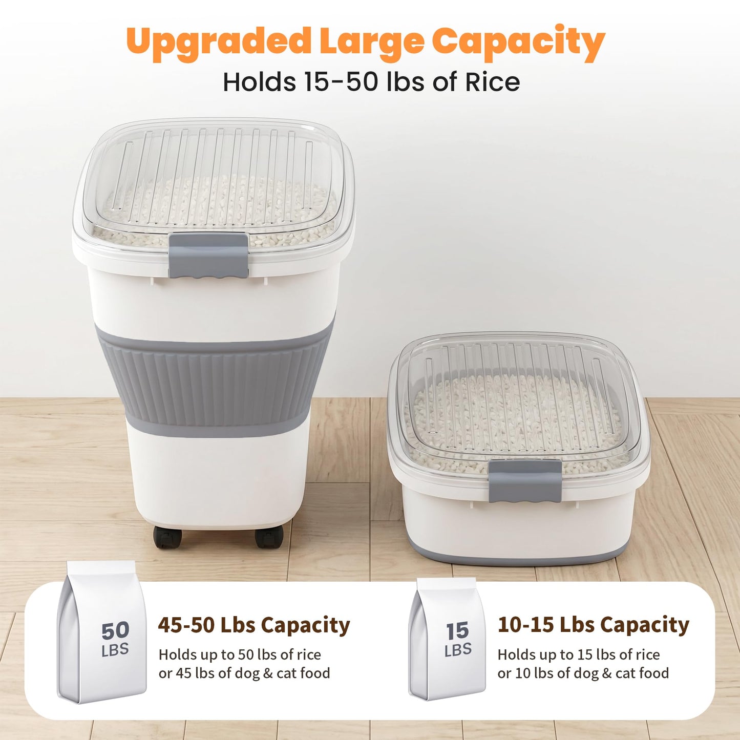 Airtight Pet Food Storage Container with Wheels