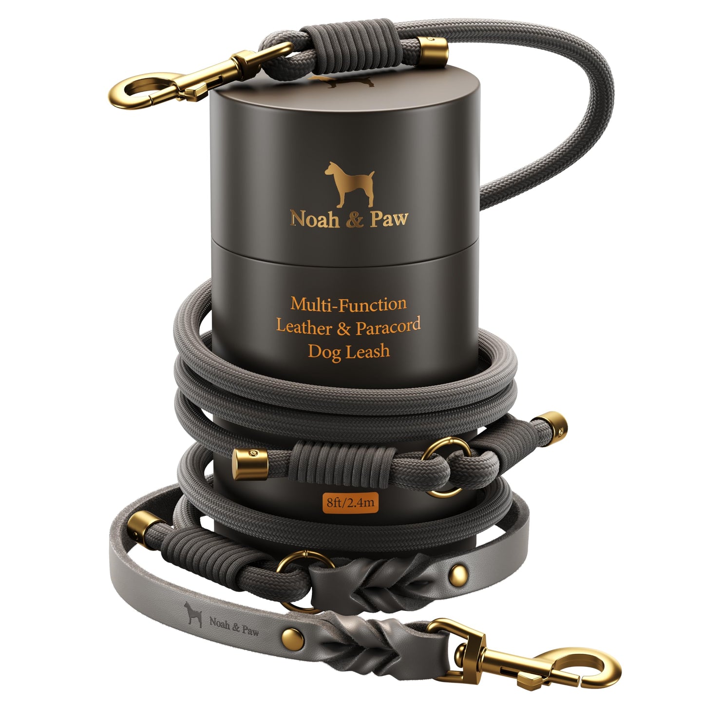 Hands Free Leather Dog Leash for Walking & Training