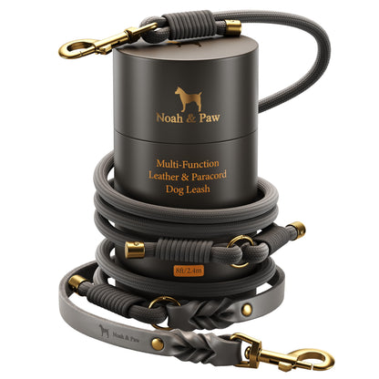 Hands Free Leather Dog Leash for Walking & Training