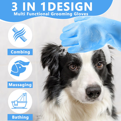 Silicone Pet Grooming Bath Brush with Massage