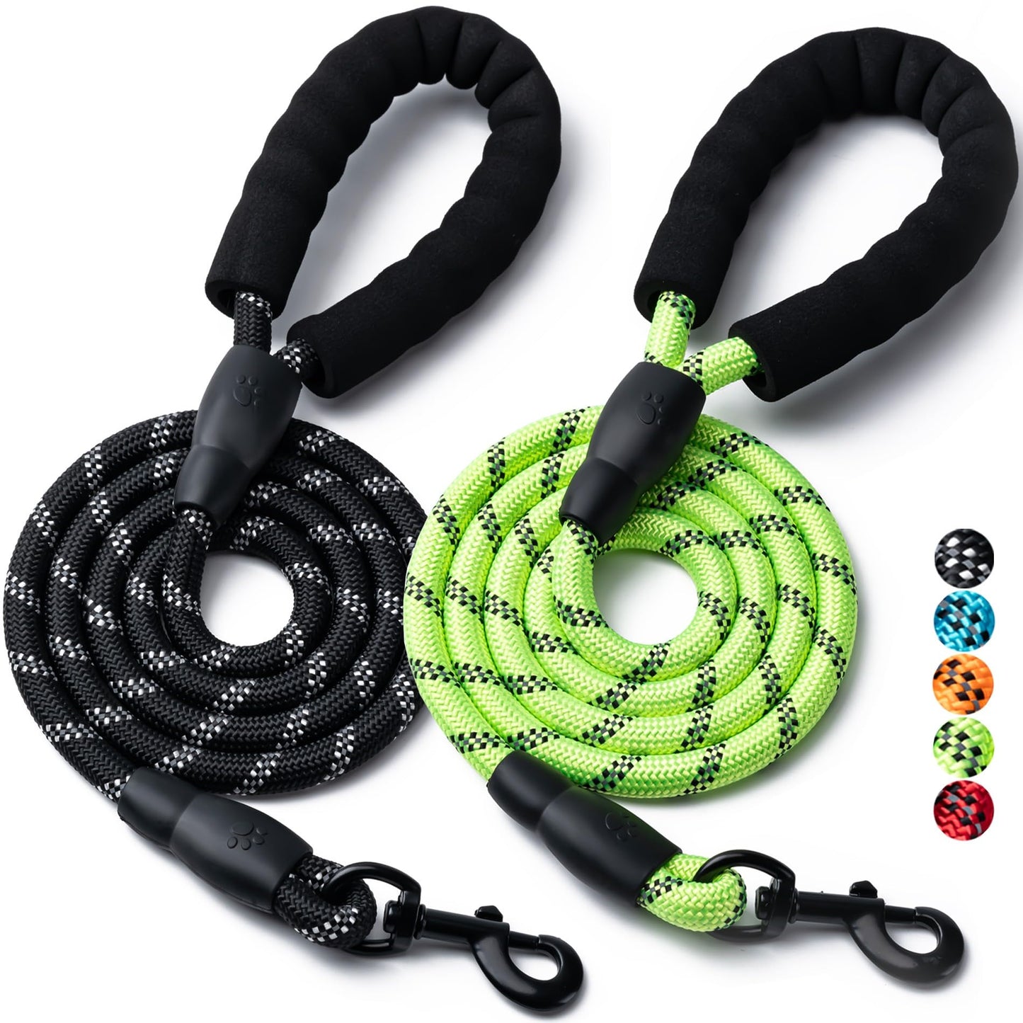Reflective Rope Dog Leash with Padded Handle
