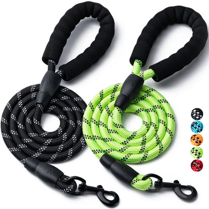Reflective Rope Dog Leash with Padded Handle