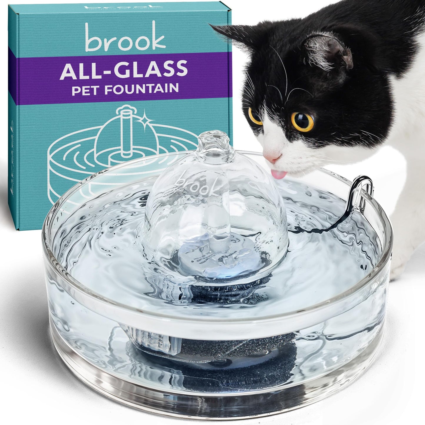 Glass Pet Water Fountain for Cats & Dogs