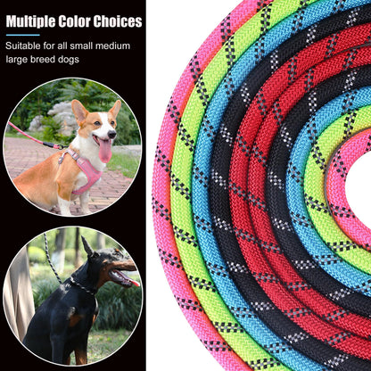 Reflective Rope Dog Leash with Padded Handle