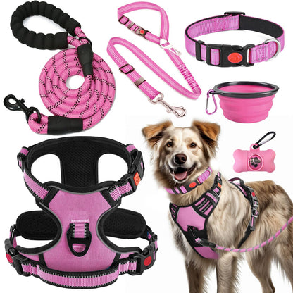 No Pull Dog Harness Set with Leash and Collar