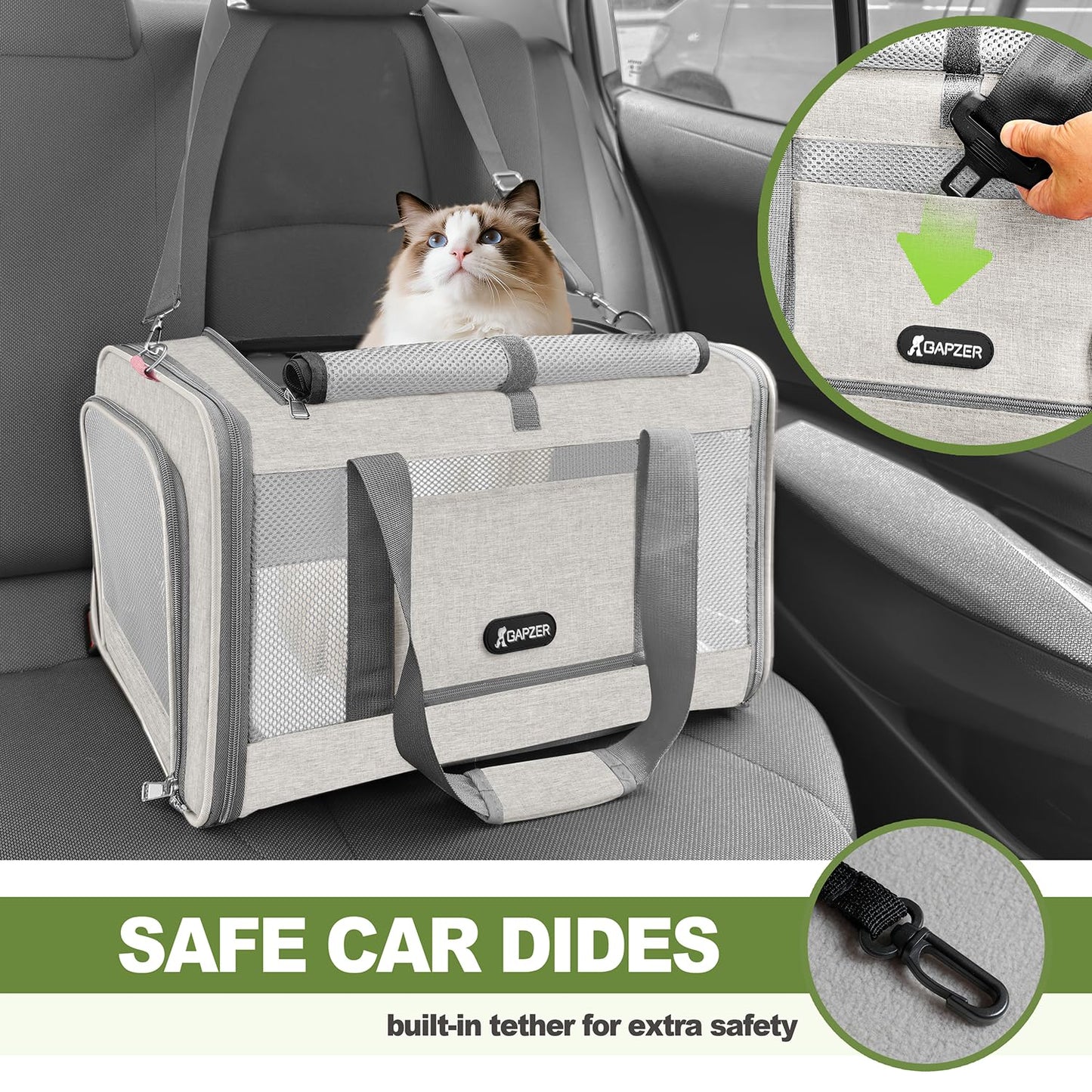 Soft Sided Top Load Pet Carrier for Cats & Small Dogs