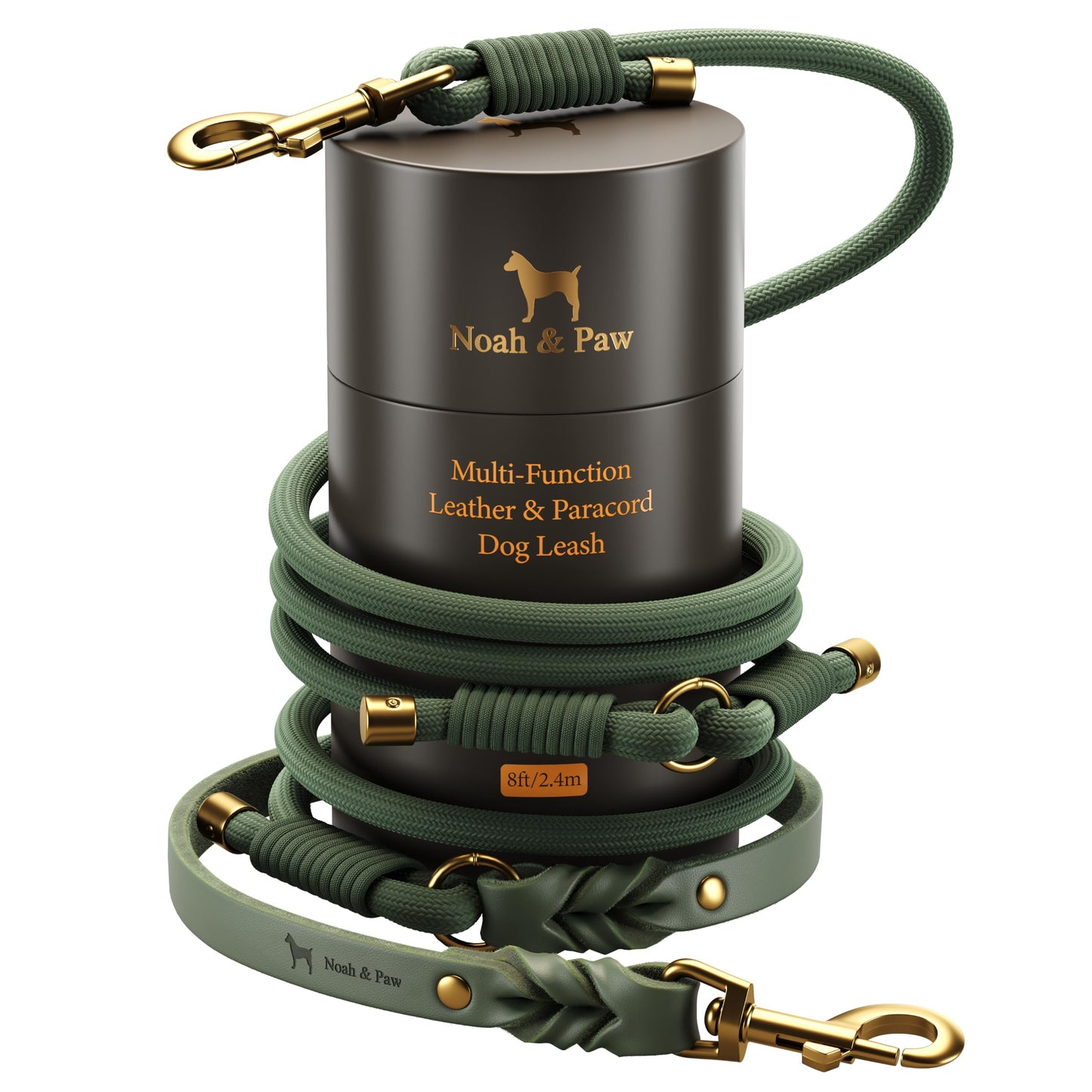 Hands Free Leather Dog Leash for Walking & Training