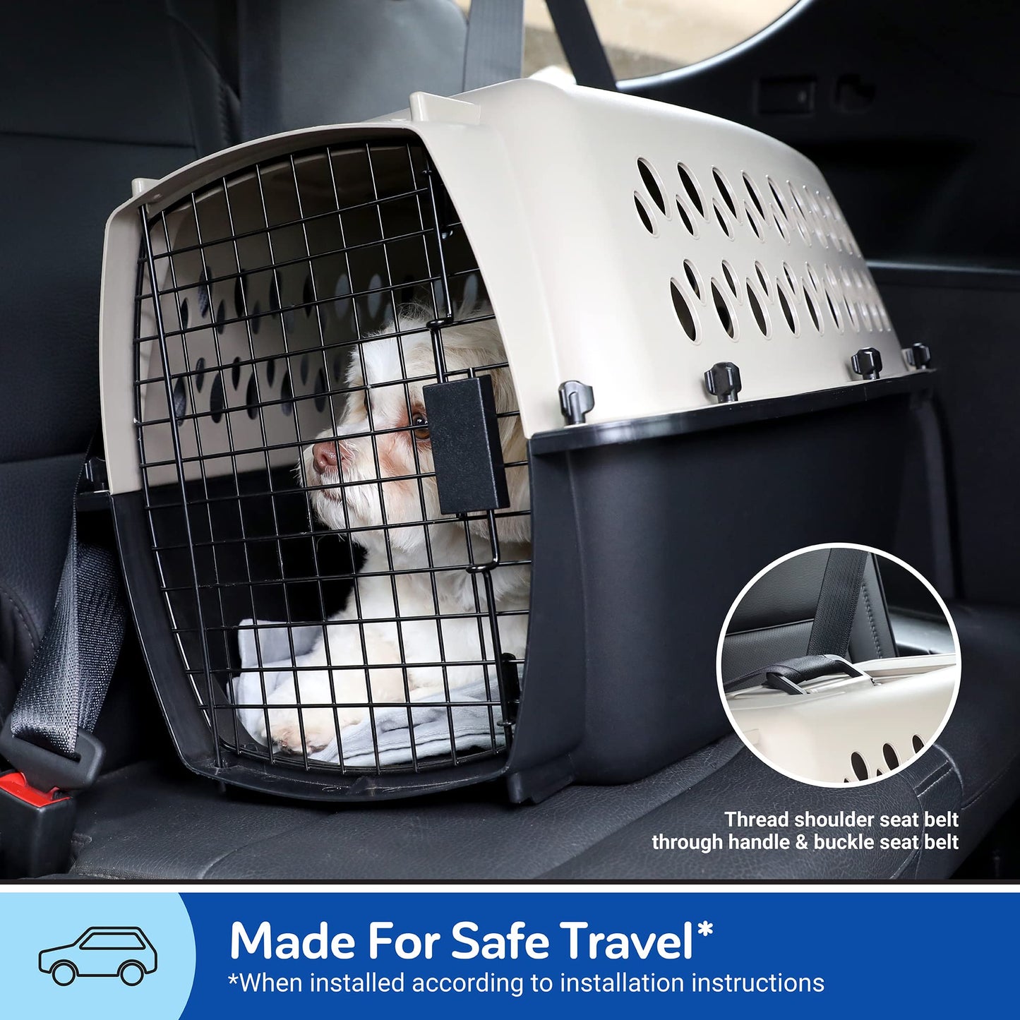 Plastic Dog Kennel for Safe Travel & Indoor Use