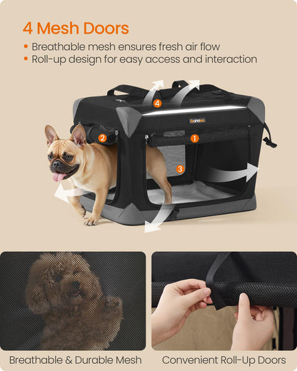 Collapsible Fabric Dog Crate for Travel & Indoor Use