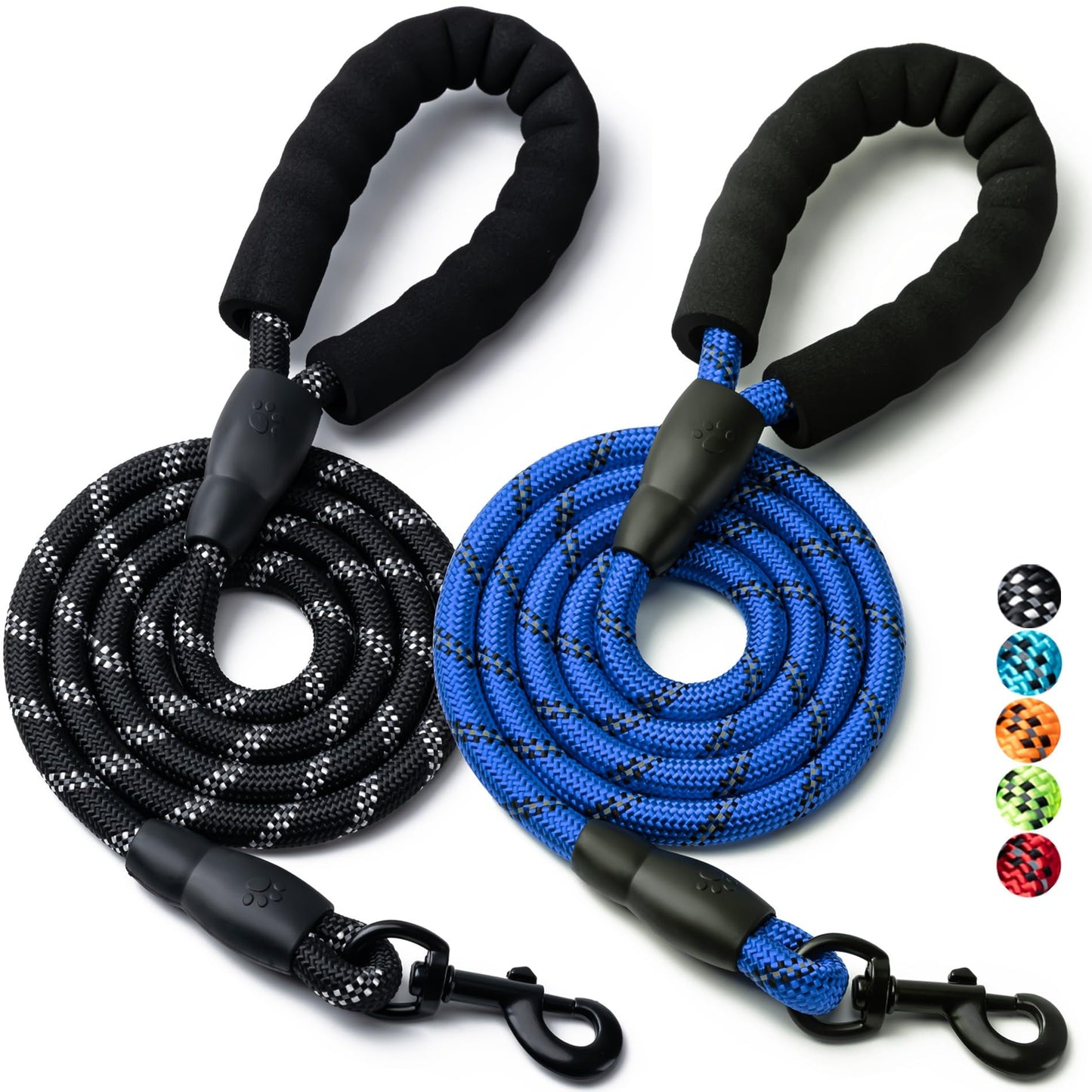 Reflective Rope Dog Leash with Padded Handle