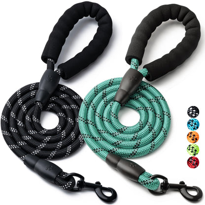 Reflective Rope Dog Leash with Padded Handle