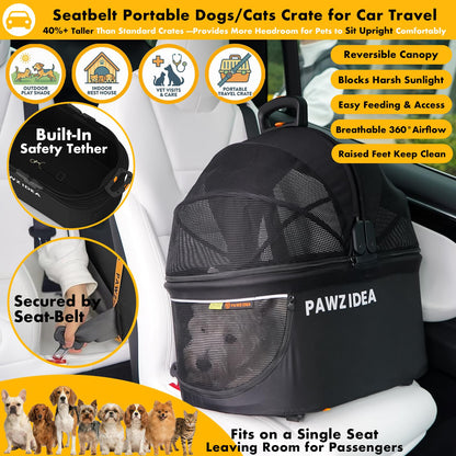 Double Pet Stroller with Detachable Carriers for Small Pets