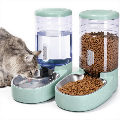Gravity Pet Feeder & Water Dispenser Set for Dogs & Cats