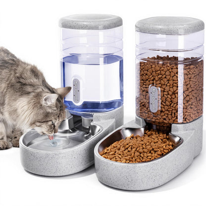 Gravity Pet Feeder & Water Dispenser Set for Dogs & Cats