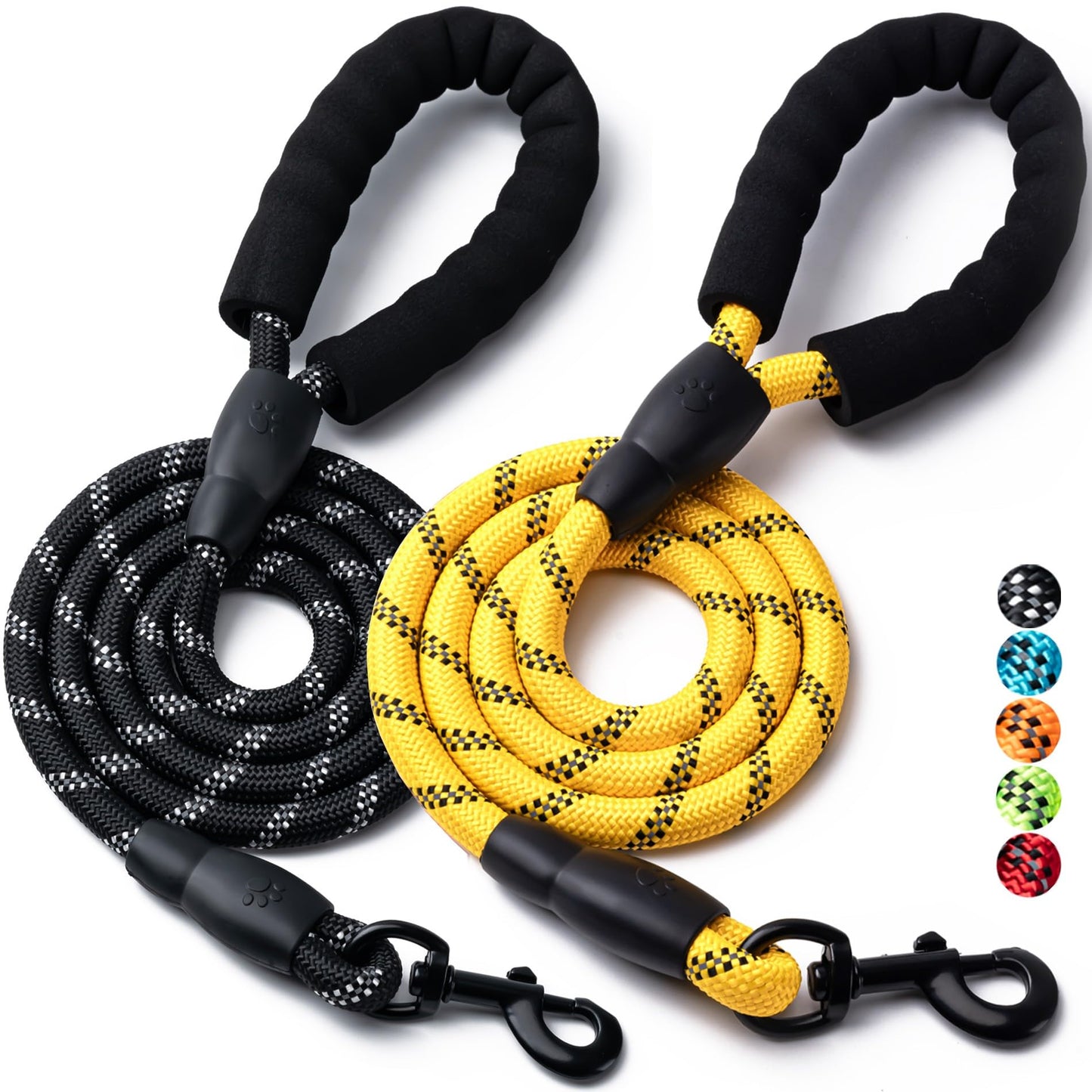Reflective Rope Dog Leash with Padded Handle