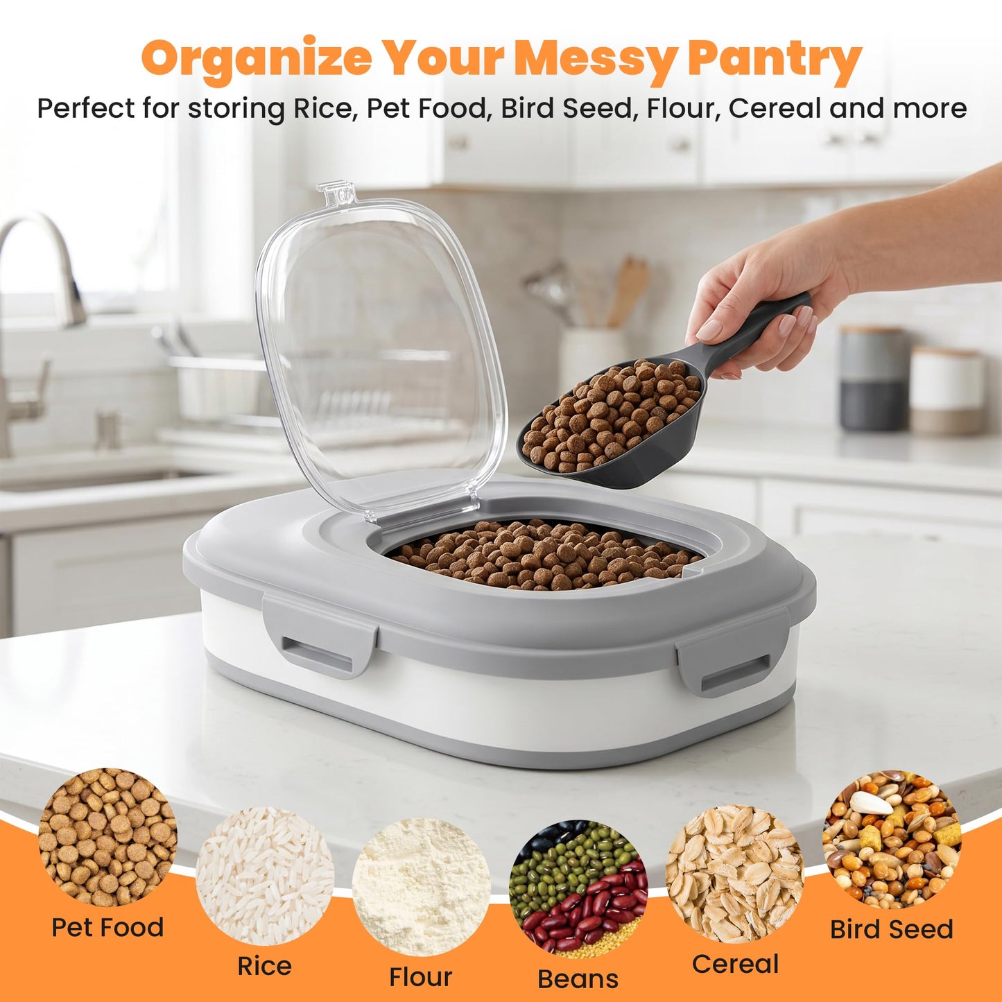 Wheeled Pet Food Storage Container for Dogs & Cats