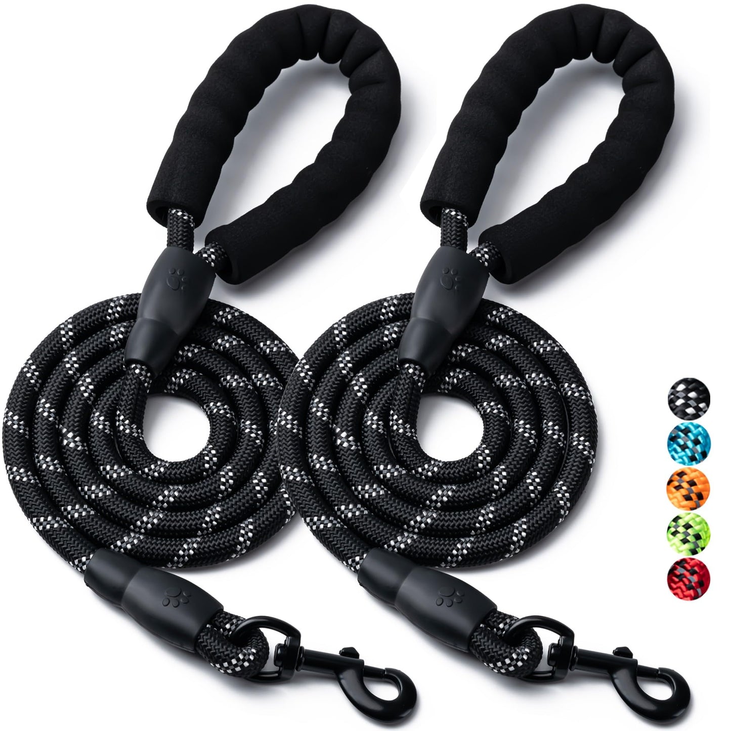 Reflective Rope Dog Leash with Padded Handle
