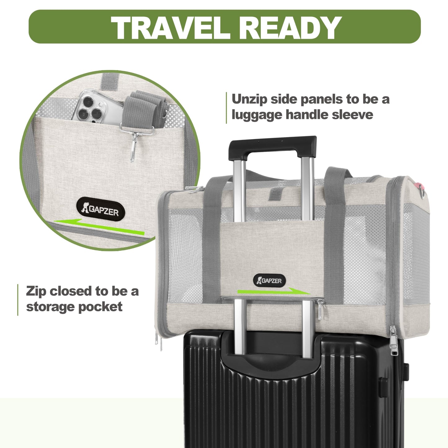 Soft Sided Top Load Pet Carrier for Cats & Small Dogs
