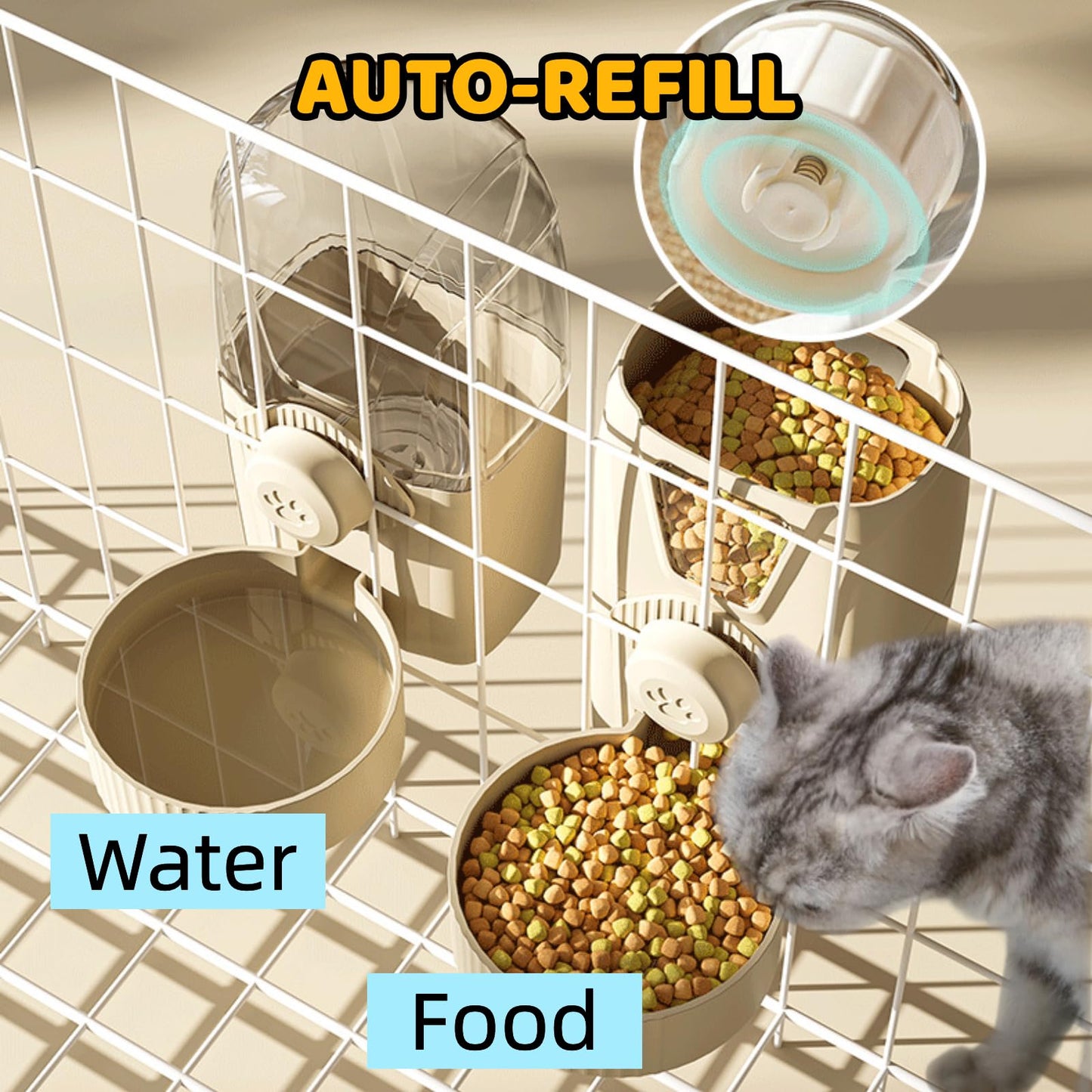 Automatic Gravity Feeder & Water Dispenser for Small Pets