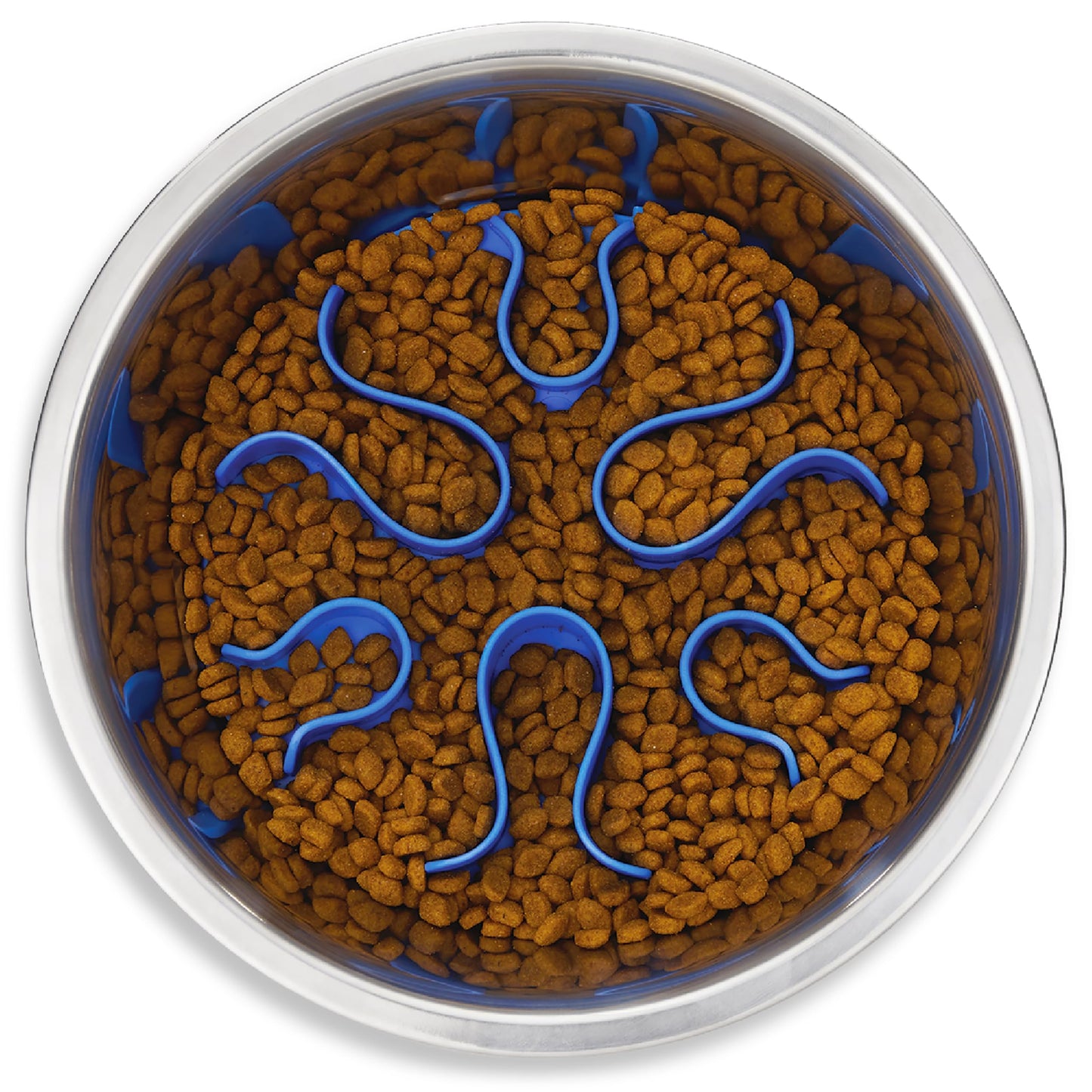 Stainless Steel Slow Feeder Dog Bowl with Puzzle Maze