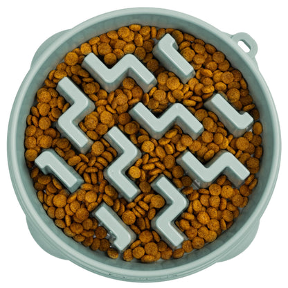 Stainless Steel Slow Feeder Dog Bowl with Puzzle Maze