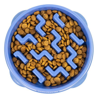 Stainless Steel Slow Feeder Dog Bowl with Puzzle Maze